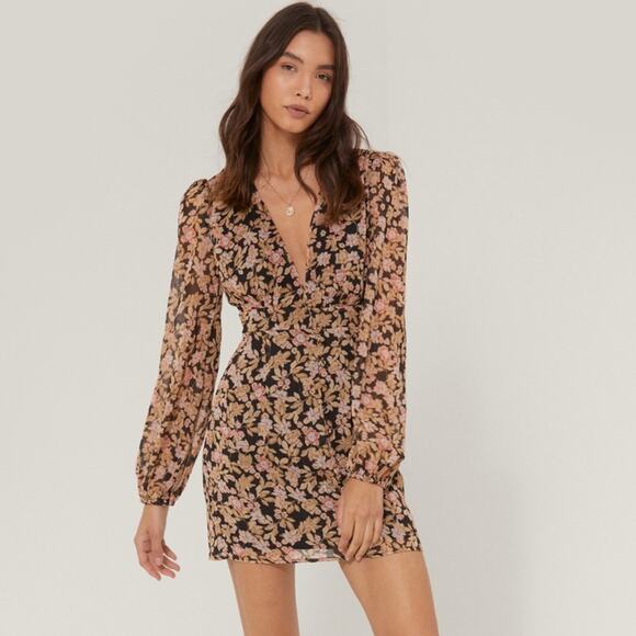 Nasty Gal Dresses & Skirts - NEW w tags Nasty Gal Nothin Bud Love Floral Fitted Mini Dress Size 10, MSRP $105
